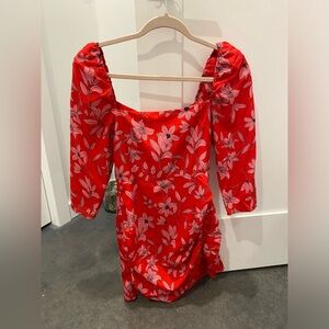 Camila Coelho Long Sleeve Ruched Side Mini Dress - XS